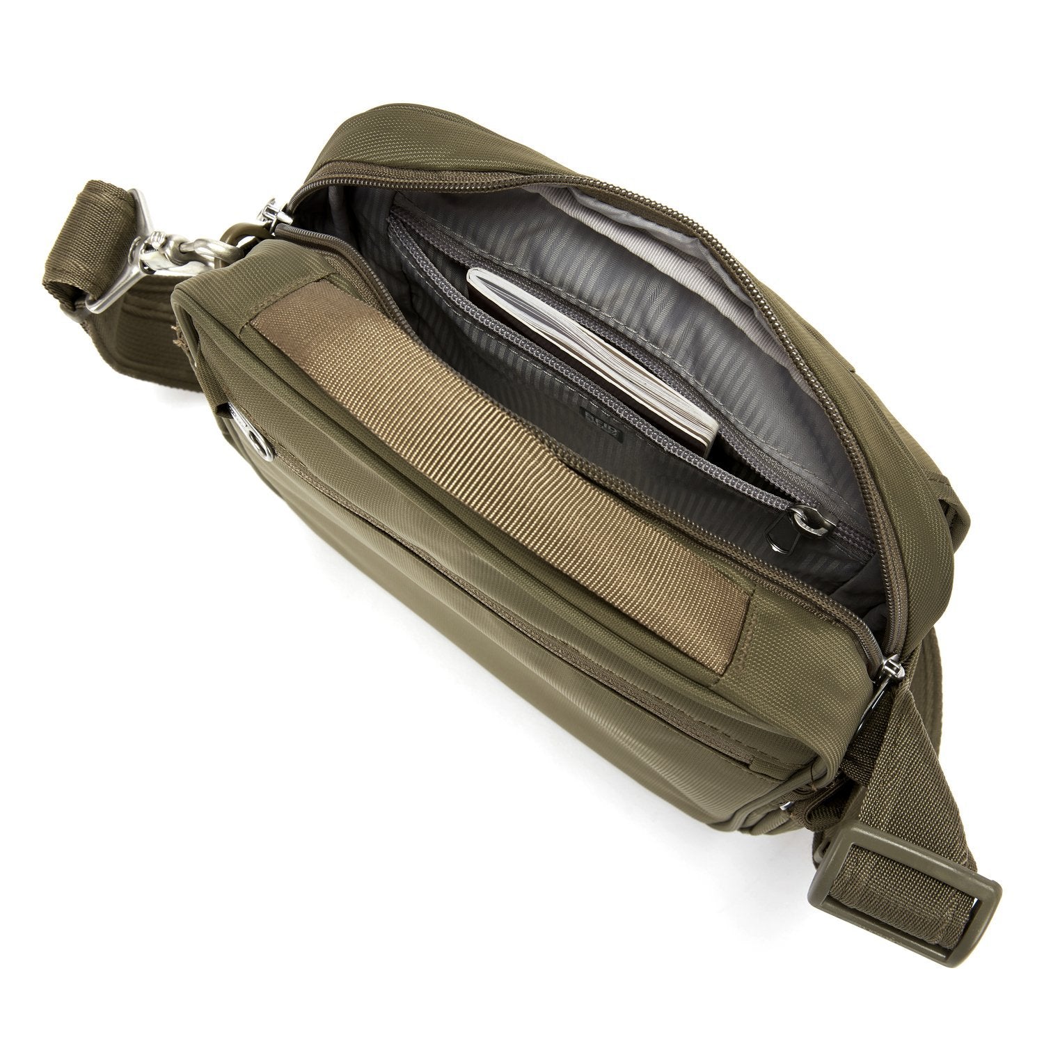Metrosafe LS200 Anti-Theft Medium Crossbody Bag, Earth Khaki
