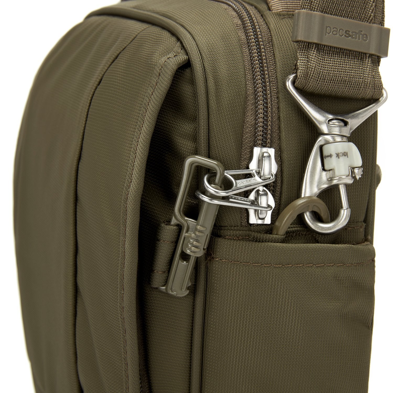 Metrosafe LS200 Anti-Theft Medium Crossbody Bag, Earth Khaki