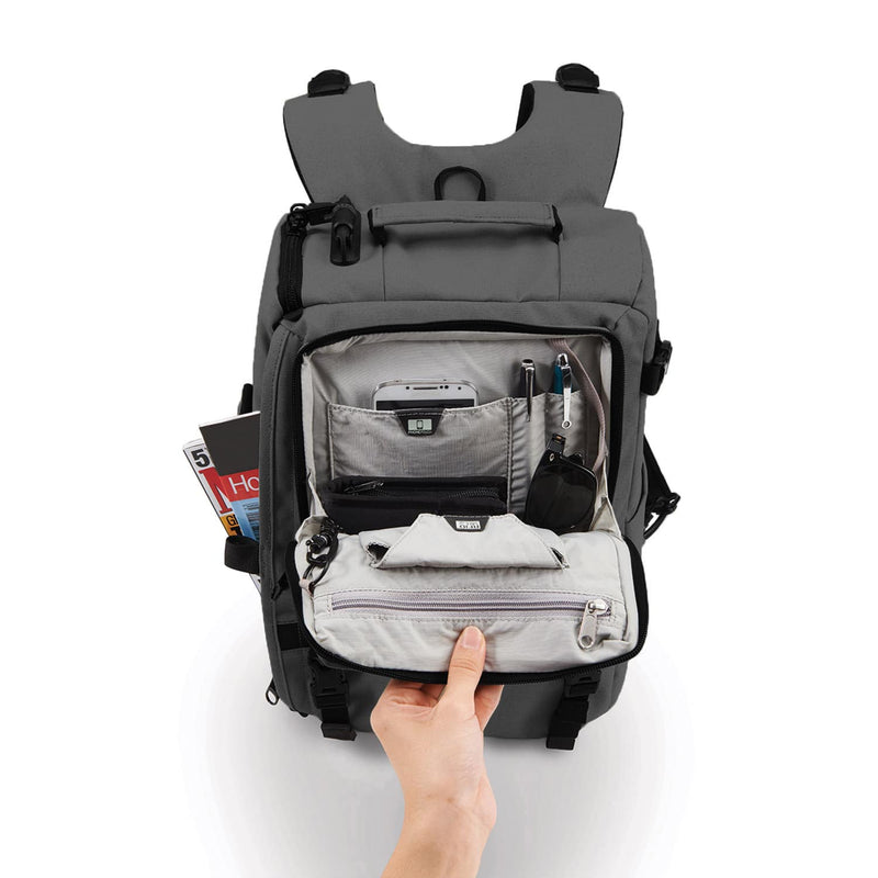 Camsafe Z16 Anti-Theft Camera And 13" Laptop Backpack, Charcoal