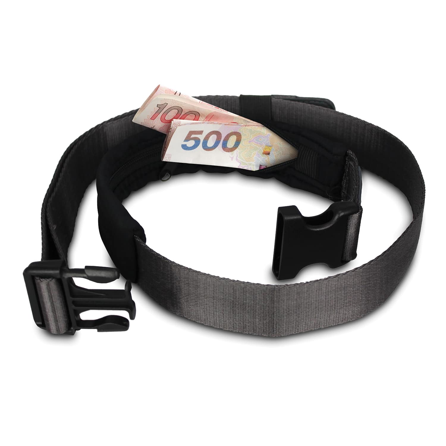 Cashsafe 25 Anti-Theft Deluxe Travel Wallet Belt, Black