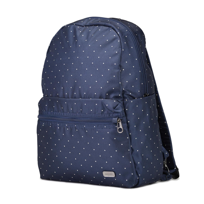 Daysafe Anti-Theft Backpack, Navy Polka Dot