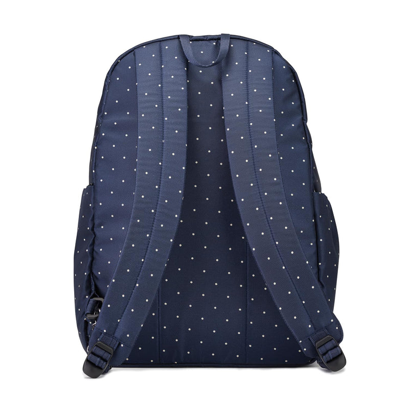 Daysafe Anti-Theft Backpack, Navy Polka Dot