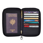 Daysafe RFID Blocking Passport Wallet, Navy Polka Dot