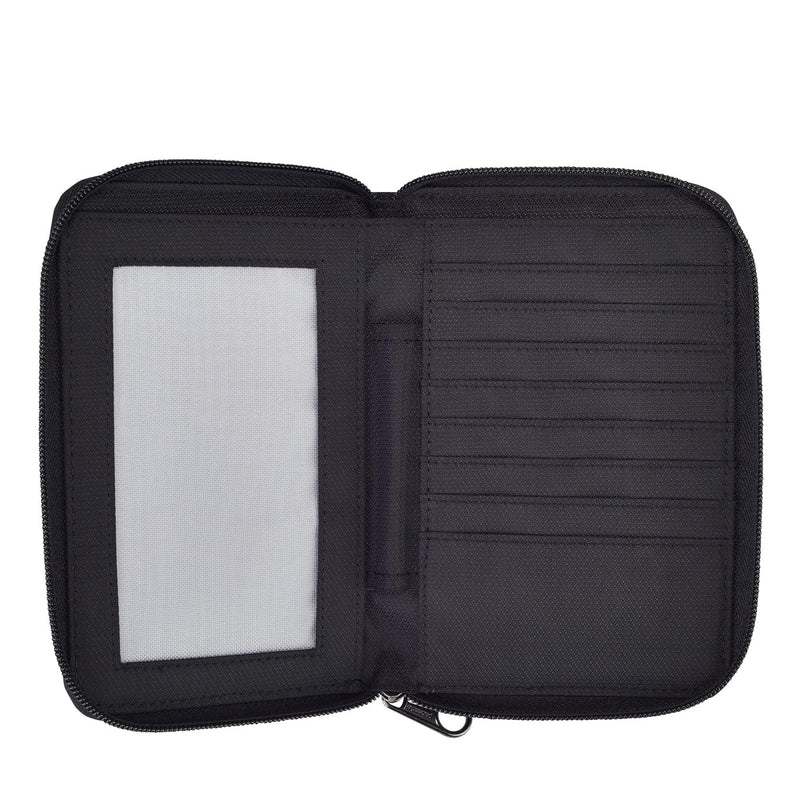 Daysafe RFID Blocking Passport Wallet, Navy Polka Dot