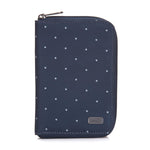 Daysafe RFID Blocking Passport Wallet, Navy Polka Dot