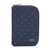Daysafe RFID Blocking Passport Wallet, Navy Polka Dot