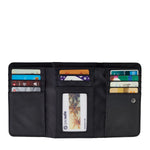 Daysafe RFID Blocking Trifold Wallet, Navy Poka Dot