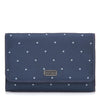 Daysafe RFID Blocking Trifold Wallet, Navy Poka Dot