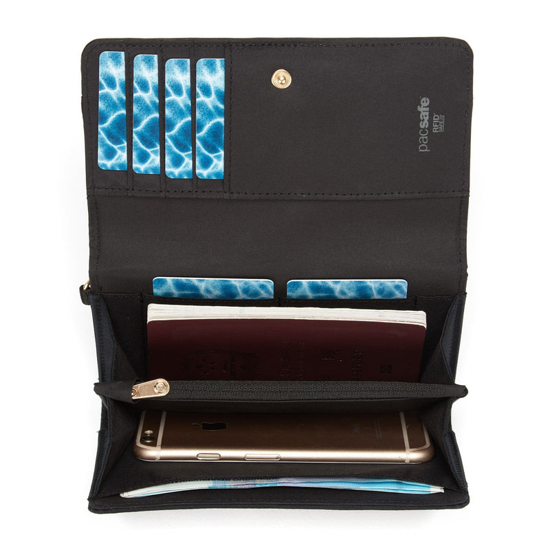 RFIDsafe RFID Blocking Clutch Wallet, Black