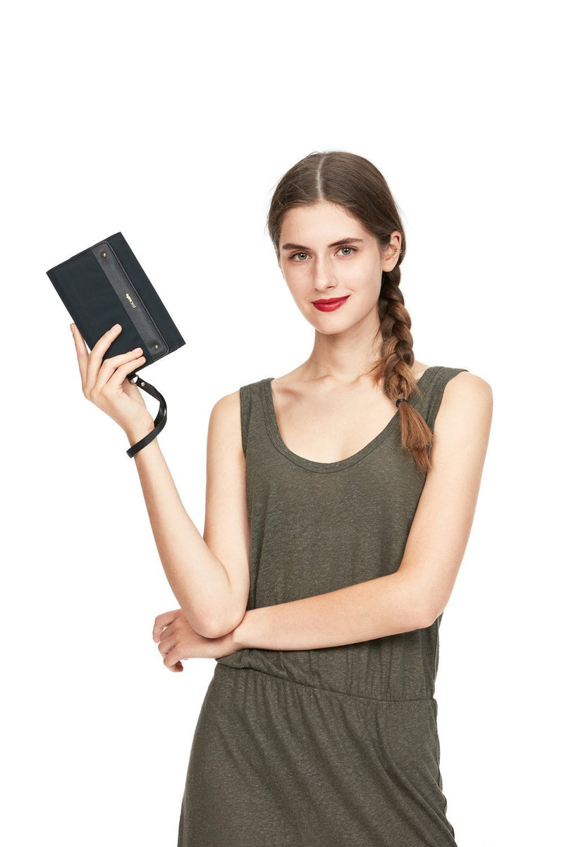 RFIDsafe RFID Blocking Clutch Wallet, Black