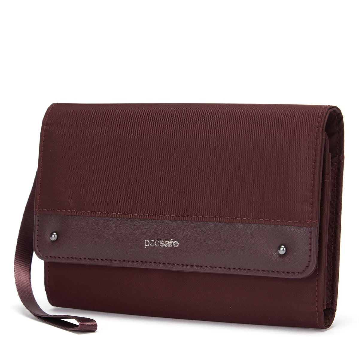 RFIDsafe RFID Blocking Clutch Wallet, Merlot