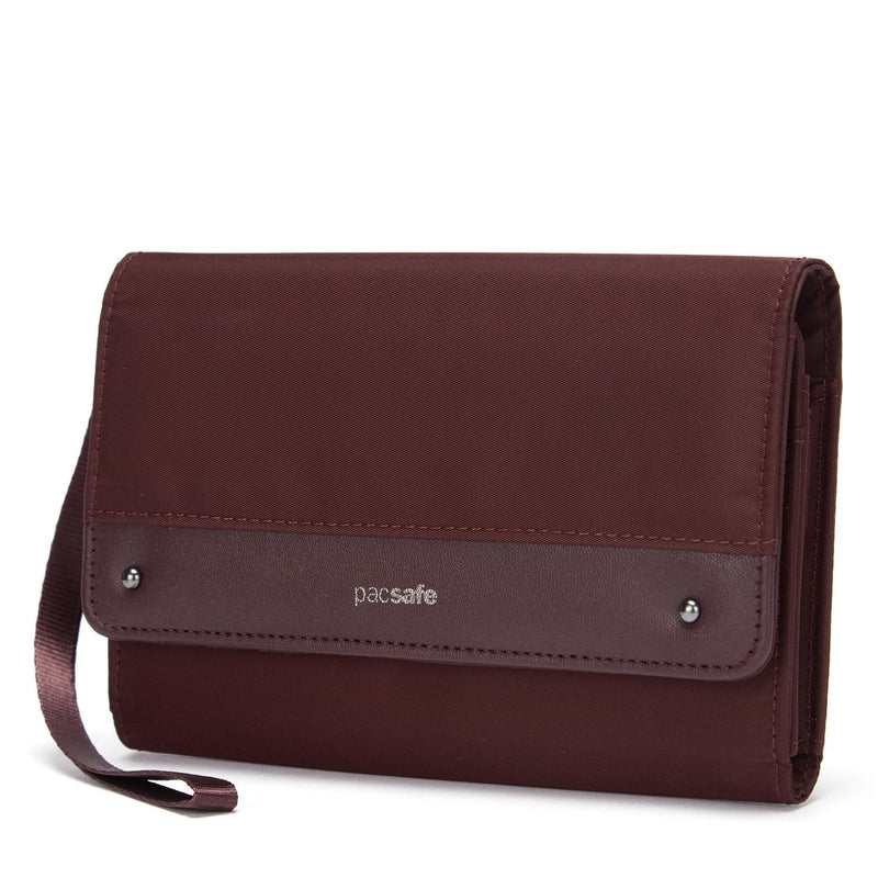 RFIDsafe RFID Blocking Clutch Wallet, Merlot