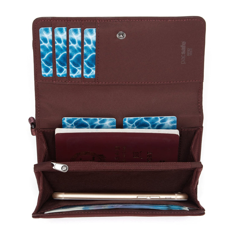 RFIDsafe RFID Blocking Clutch Wallet, Merlot