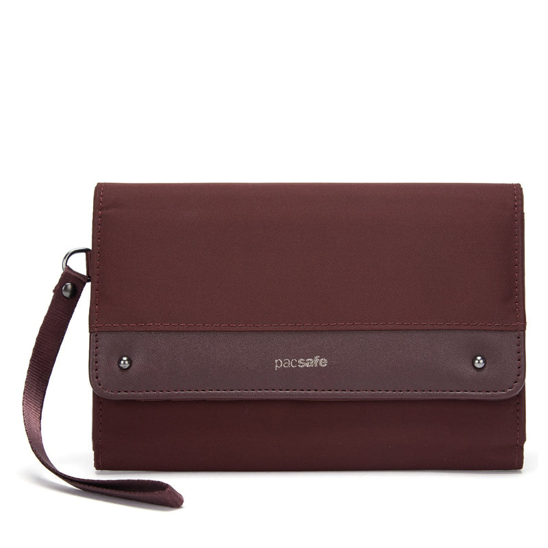 RFIDsafe RFID Blocking Clutch Wallet, Merlot