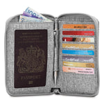 RFIDsafe LX150 RFID Blocking Passport Wallet, Tweed Gray