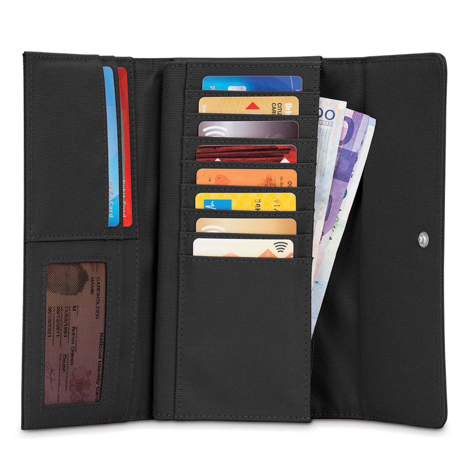 RFIDsafe LX200 RFID Blocking Clutch Wallet, Black
