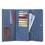 RFIDsafe LX200 RFID Blocking Clutch Wallet, Denim