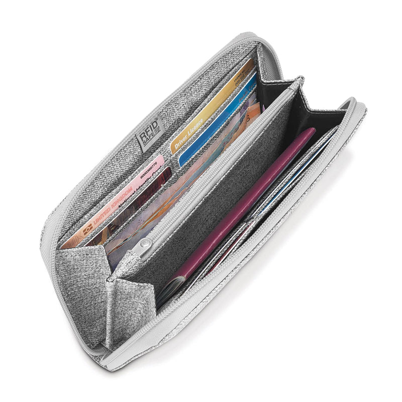 RFIDsafe LX250 RFID Blocking Travel Wallet, Tweed Gray