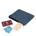 RFIDsafe RFID Blocking Large Travel Pouch, Dark Denim