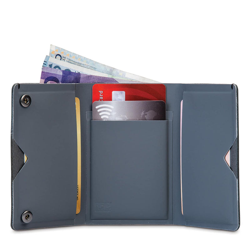 RFIDsafe TEC RFID Blocking Slim Trifold Wallet, Black