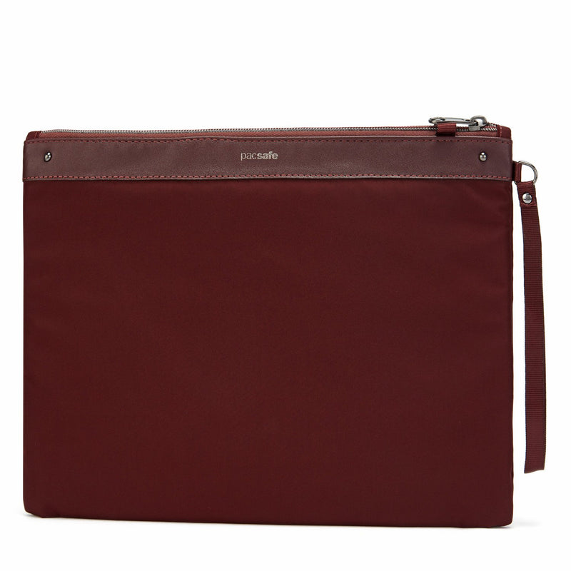 RFIDsafe RFID Blocking Large Travel Pouch, Merlot