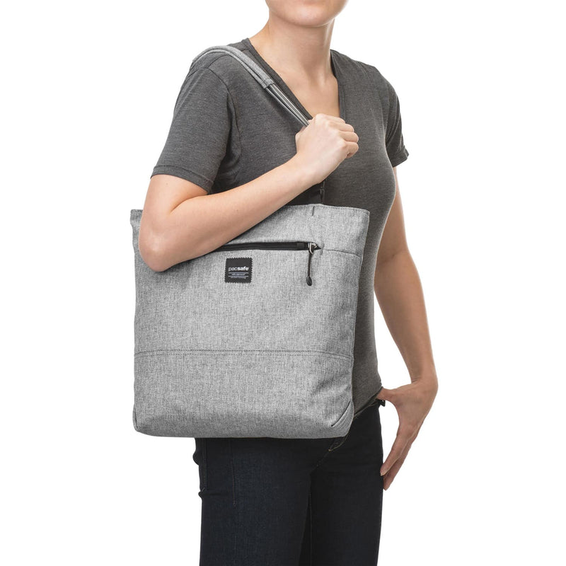 Slingsafe LX200 Anti-Theft Compact Tote, Tweed Gray