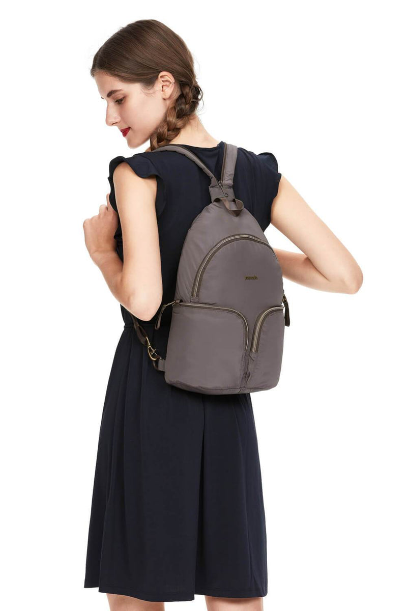Stylesafe Anti-Theft Sling Backpack Mocha