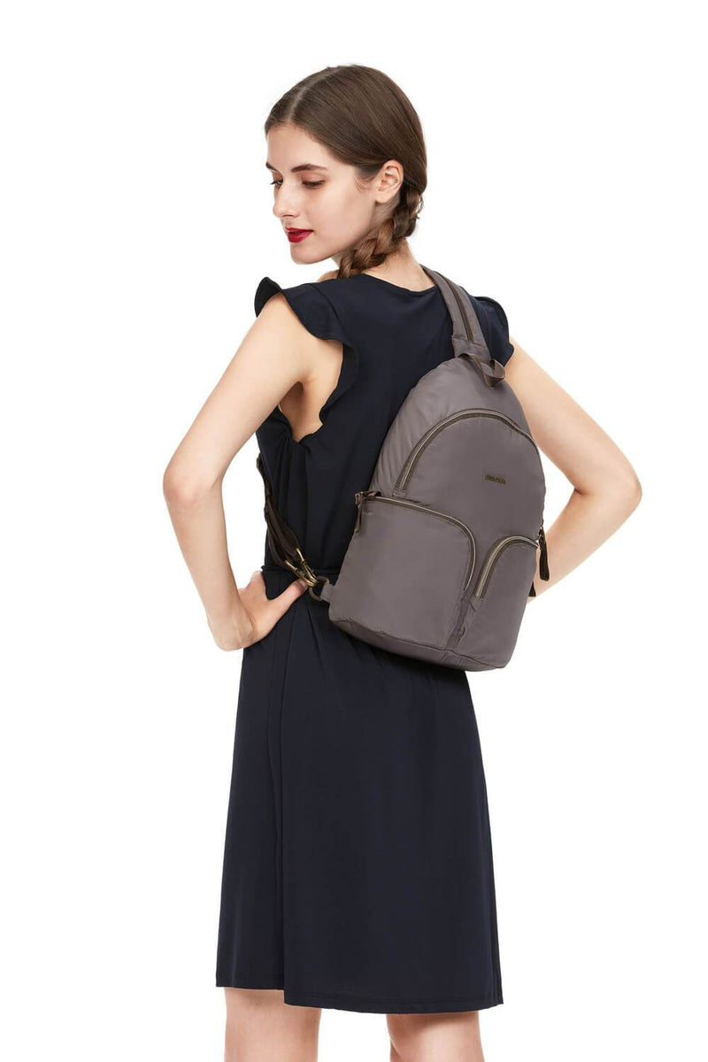 Stylesafe Anti-Theft Sling Backpack Mocha