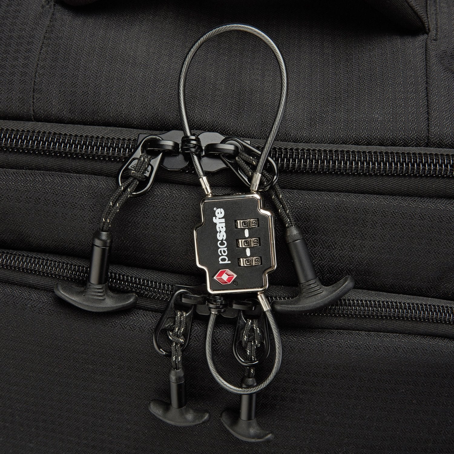 TSA 3-Dial Double Cable Lock, Black