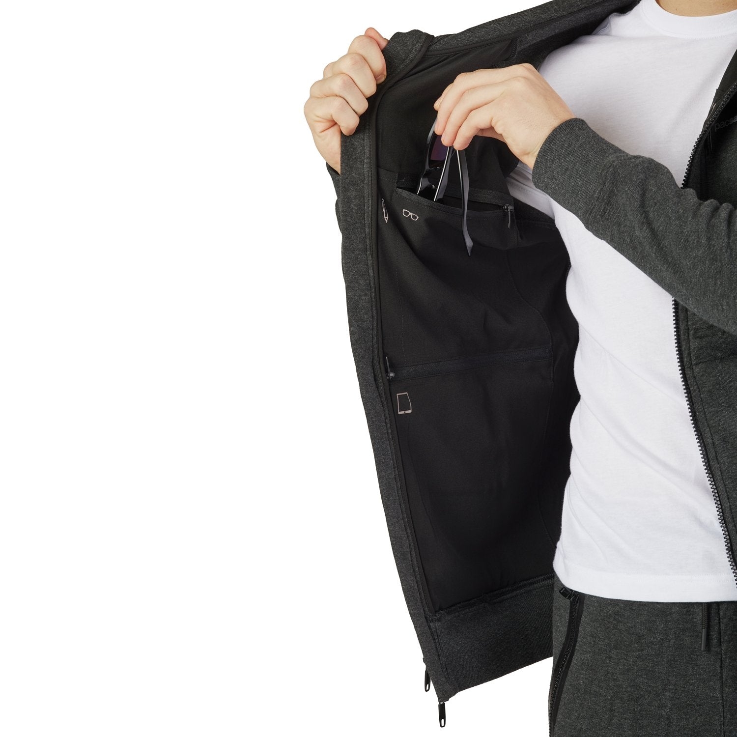 Transit RFID Men's Multi Pocket Travel Hoodie