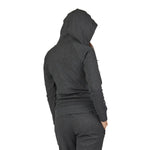 Transit RFID Women's Multi Pocket Travel Hoodie, Heather Charcoal