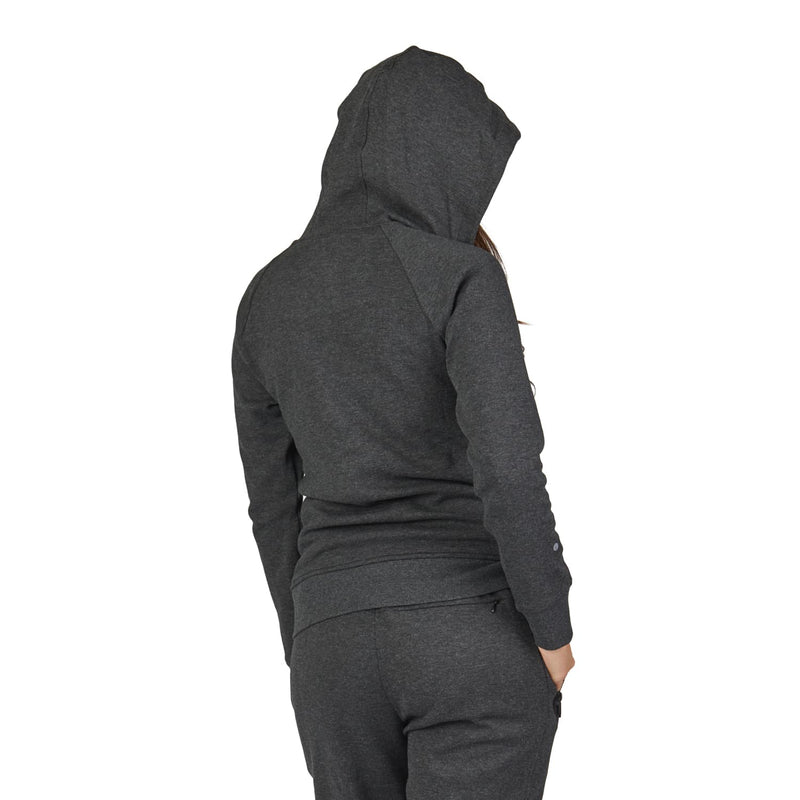 Transit RFID Women's Multi Pocket Travel Hoodie, Heather Charcoal