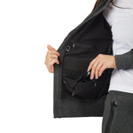 Transit RFID Women's Multi Pocket Travel Hoodie, Heather Charcoal