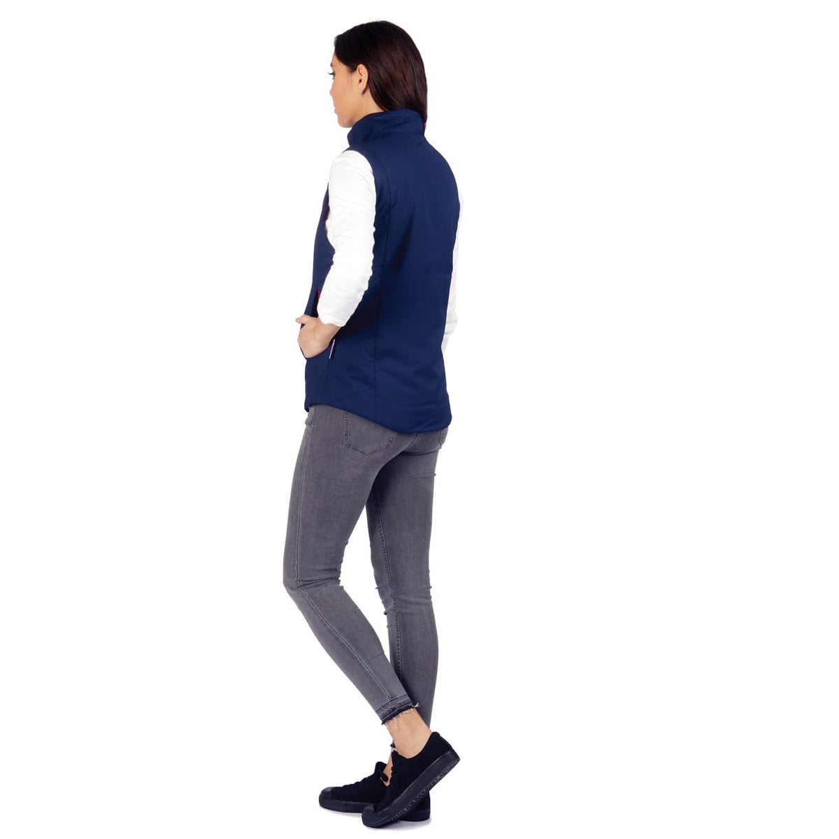 Transit RFID Women's Multi Pocket Insulated Vest, Bleu Noir