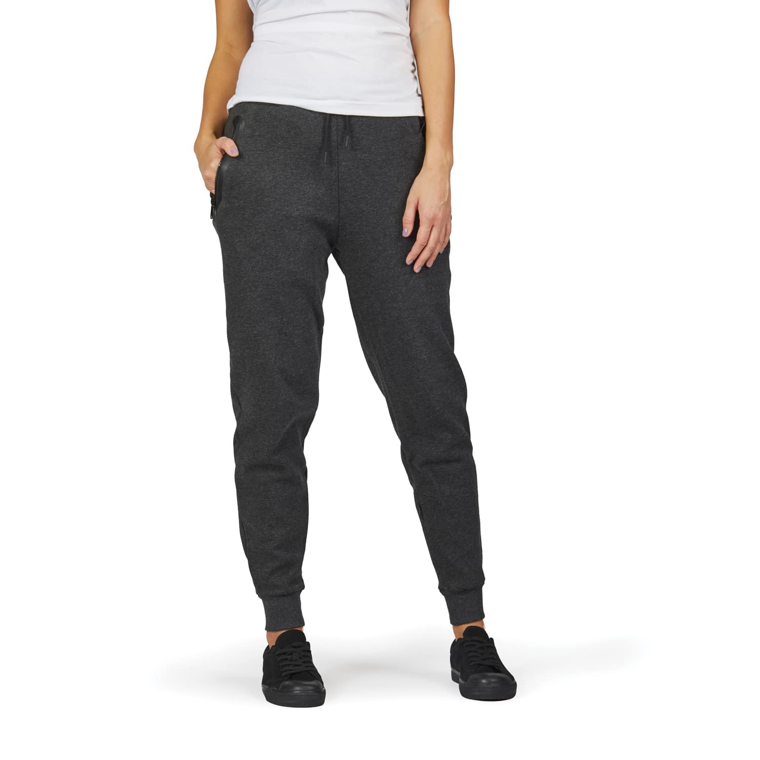 Transit RFID Women's Multi Pocket Travel Pants, Heather Charcoal