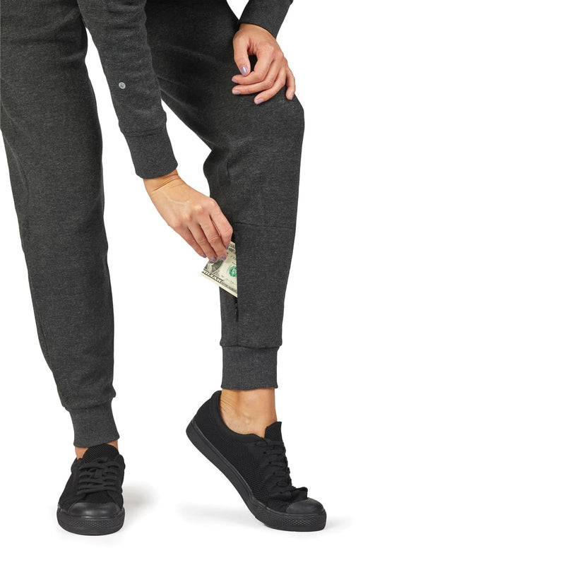 Transit RFID Women's Multi Pocket Travel Pants, Heather Charcoal