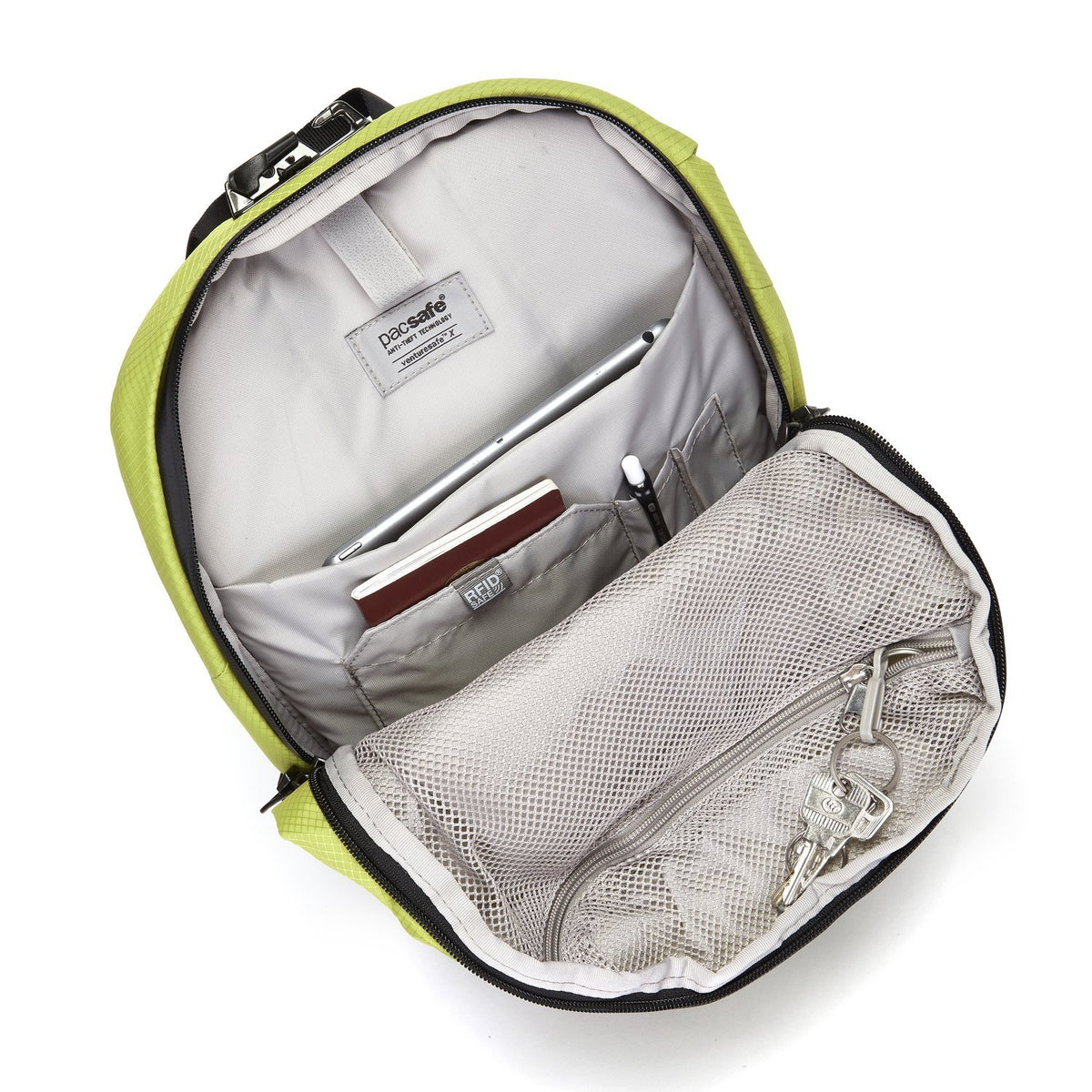 Venturesafe X12 Anti-Theft Backpack, Python Green
