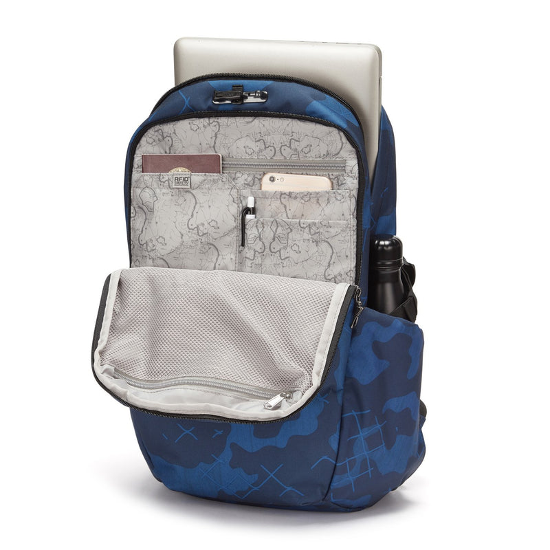 Vibe 25L Anti-Theft Backpack, Blue Camo